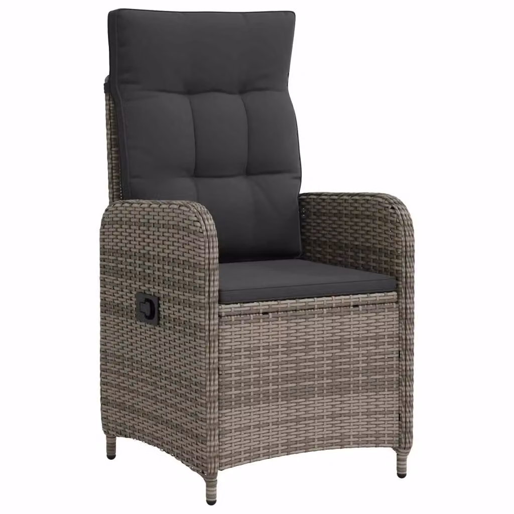 Sedia da giardino moderna in rattan e metallo lacché grigio per esterno e terrazza – 2