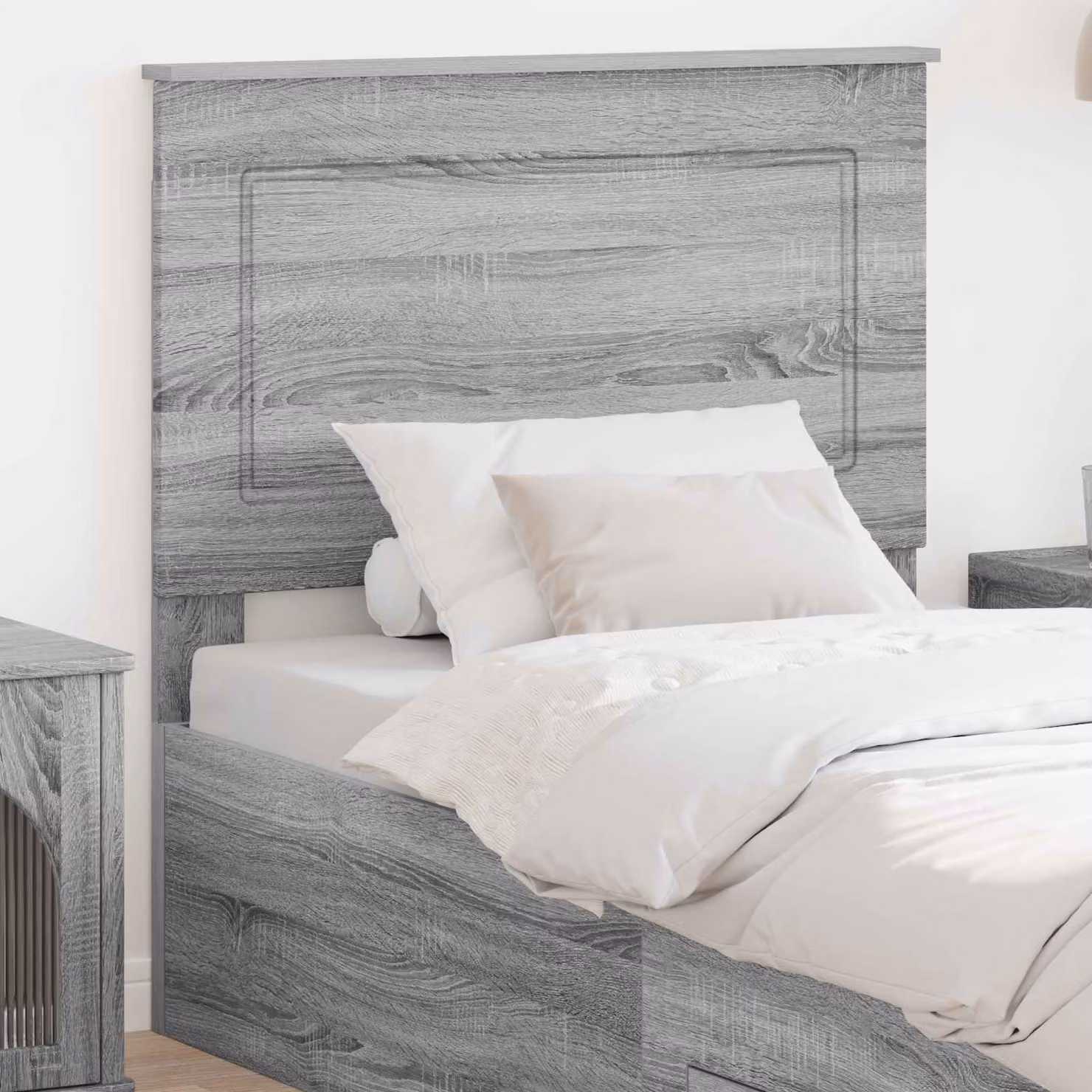 Testiera per letto vidaXL in legno ingegnerizzato Sonoma, colore grigio, larghezza: 100 cm