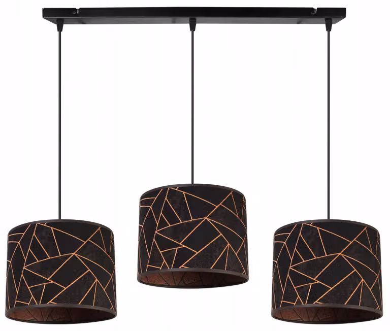 Lampadario a sospensione con motivo in rame – Lampada a sospensione moderna con paralume, lampada da soffitto per soggiorno e sala da pranzo