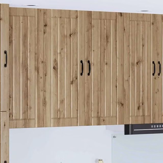 Armadietto a muro moderno vidaXL in legno color rovere marrone con ante a battente e ripiani interni L: 80 cm, P: 31 cm, H: 100 cm