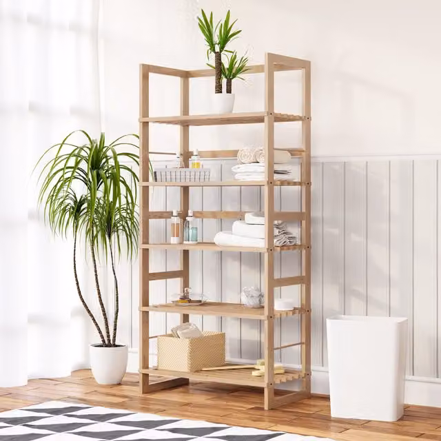 Scaffale Öland Casaria® in legno massello marrone H: 135,5 cm