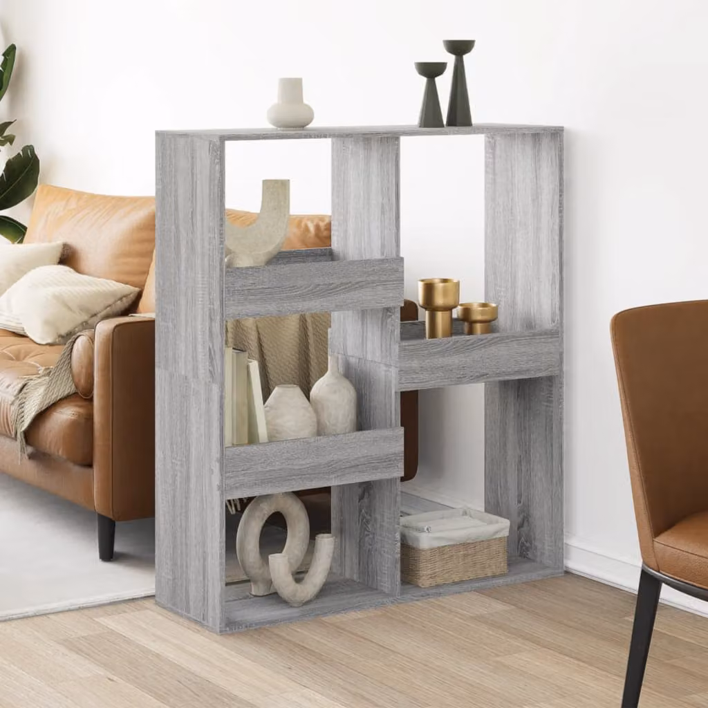 Divisorio vidaXL Grigio Sonoma in MDF L: 100 cm, P: 33 cm, H: 115 cm