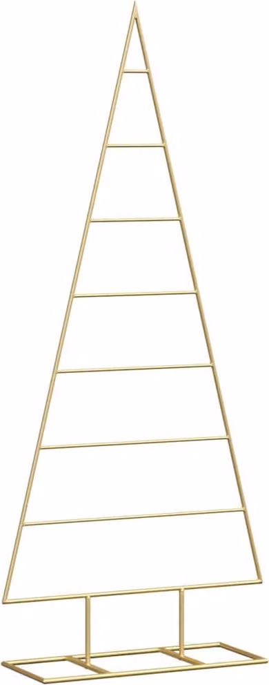 Albero di Natale in metallo con supporto Oro 125 cm