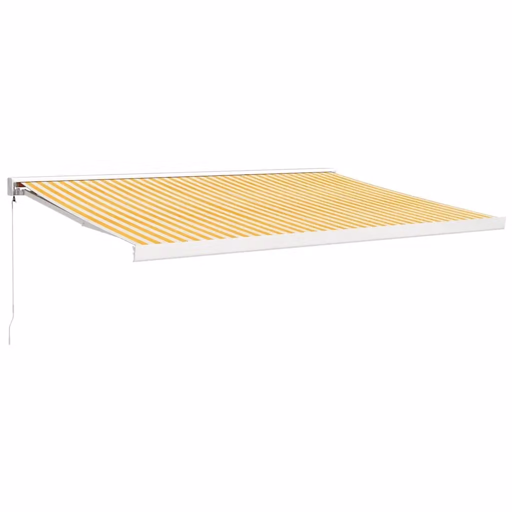 Tenda da sole retrattile vidaxl con bracci pieghevoli in alluminio e tessuto in poliestere, colori giallo e bianco, L: 400 cm, P: 300 cm – 2
