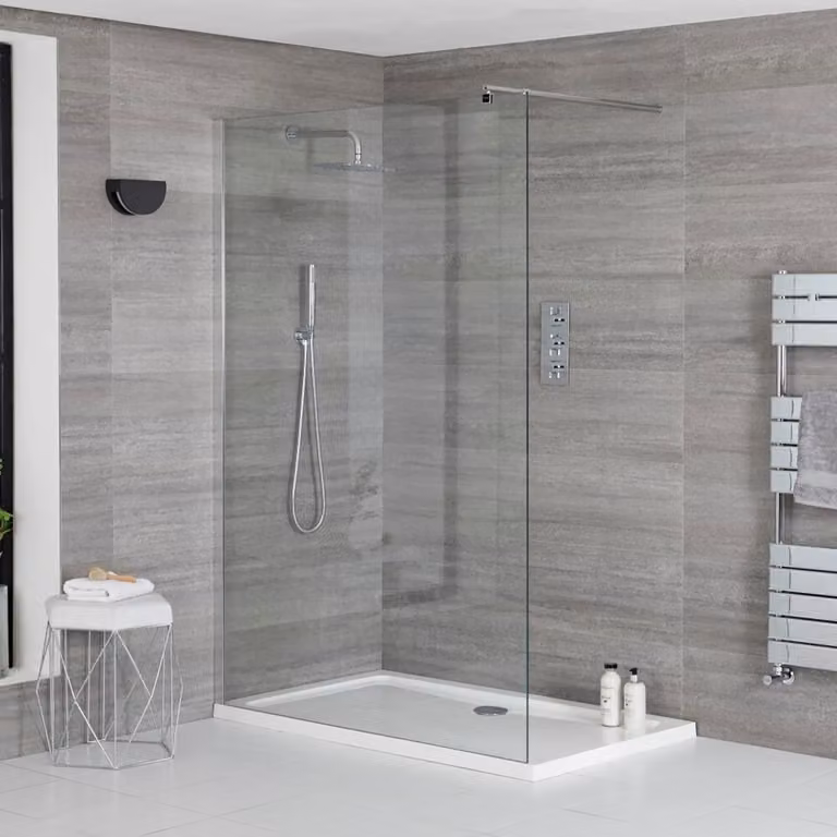 Doccia Walk-In con Parete e Piatto Doccia in Diverse Misure - Portland