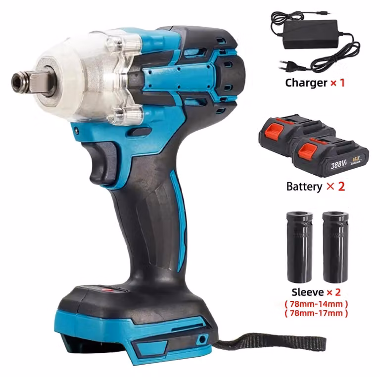 Avvitatore a impulsi elettrico, coppia elevata, motore brushless, 2 batterie + due custodie, modello per l'Unione Europea