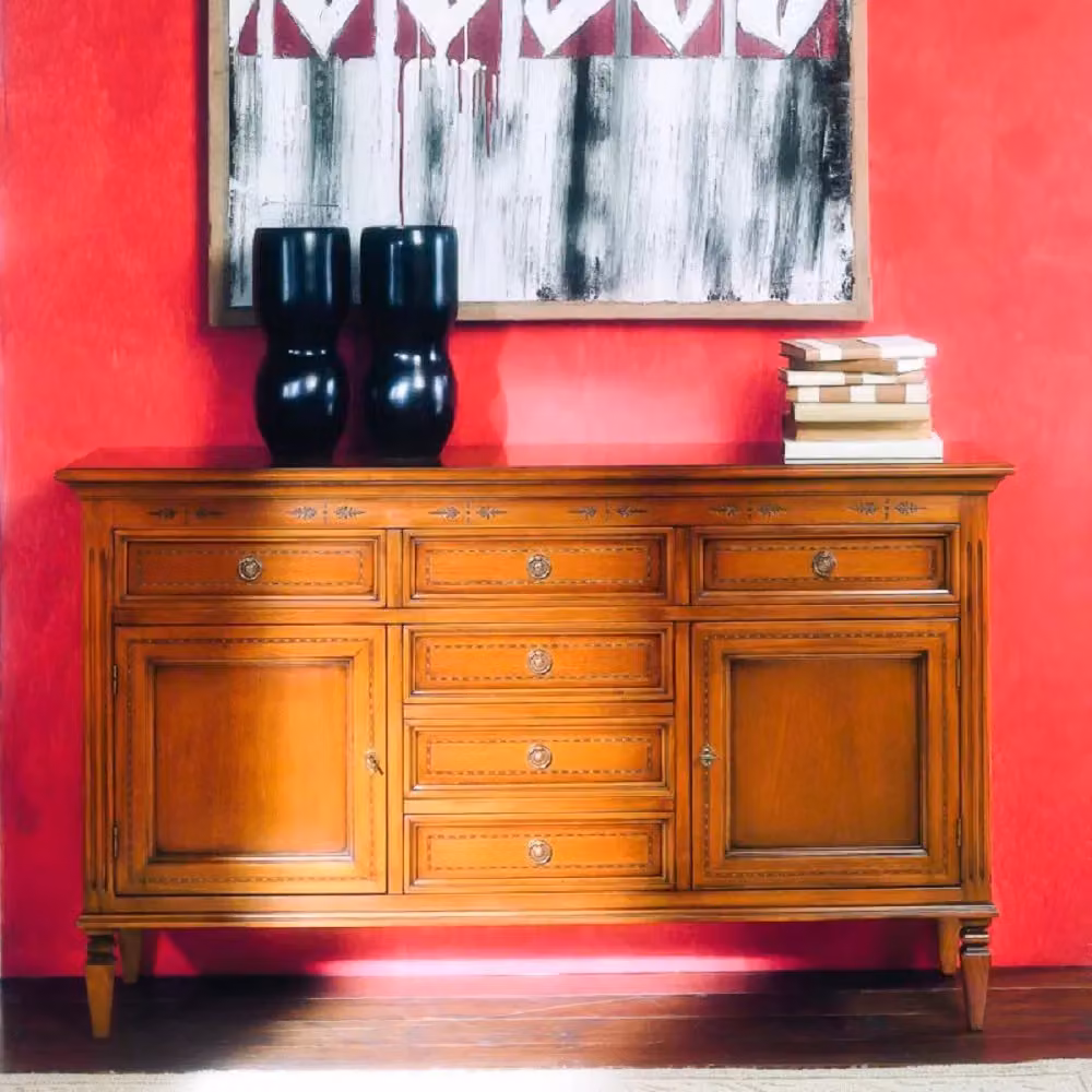 Madia credenza in legno con 2 porte finitura bassano Mobili 2G L/P/H: 142 x 41 x 85 cm – 1