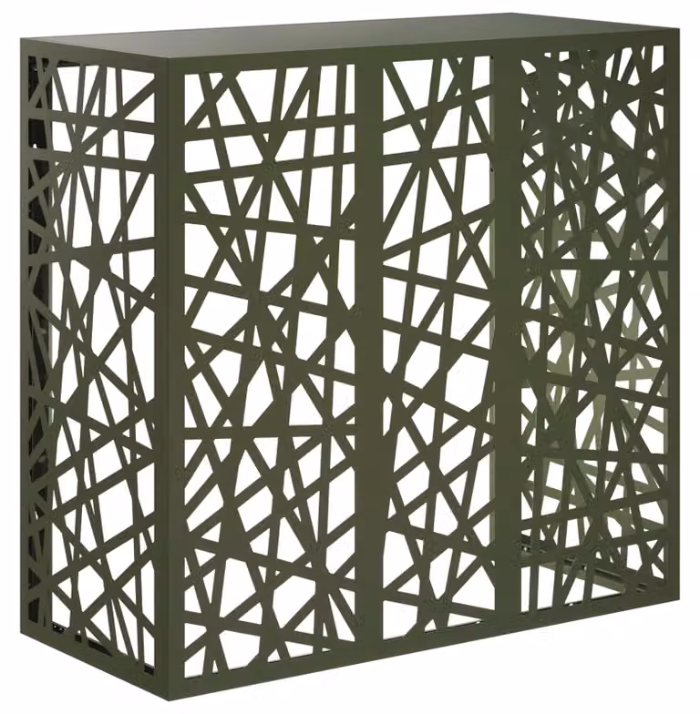 Coperchio per aria condizionata verde oliva 110 x 50 x 105 cm acciaio