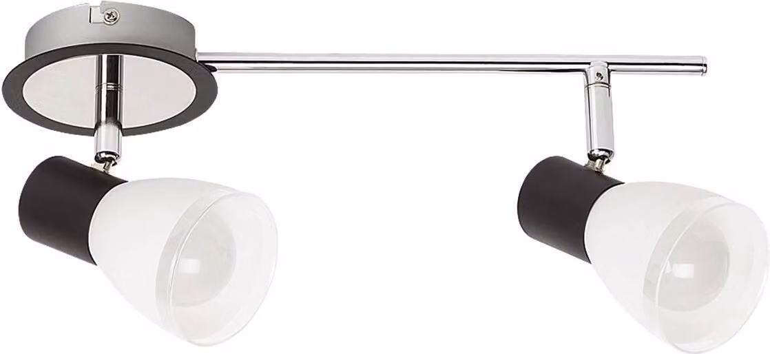 Rabalux 5977 Faretto da soffitto a 2 punti luce Ati, E14, bianco e nero, standard, 33,5 cm