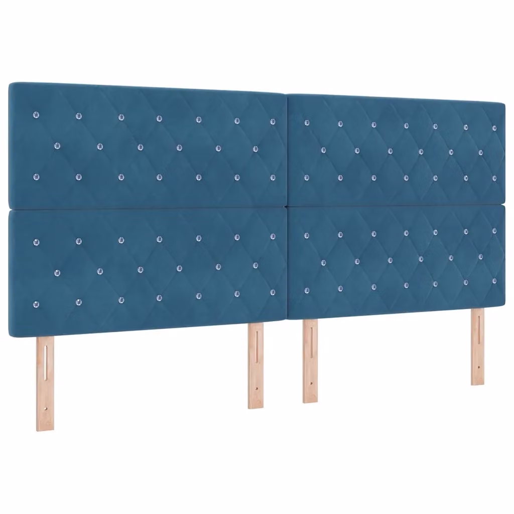 Letto moderno vidaXL in velluto blu con illuminazione LED sottostante L/P/H: 200 x 200 x 280 cm – 2