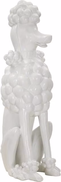 Decorazione Barboncino White 20x26x61 cm in Resina Bianco