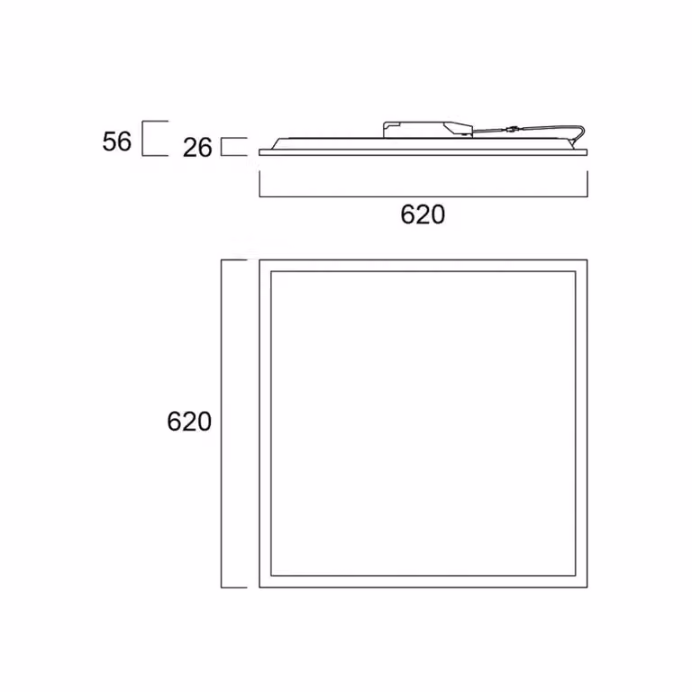 Sylvania Pannello LED Start, 62,5 x cm, 840, DALI, 30 W dimmerabile, Bianco / Opale, Studio / Ufficio, Metallo, Pannello LED