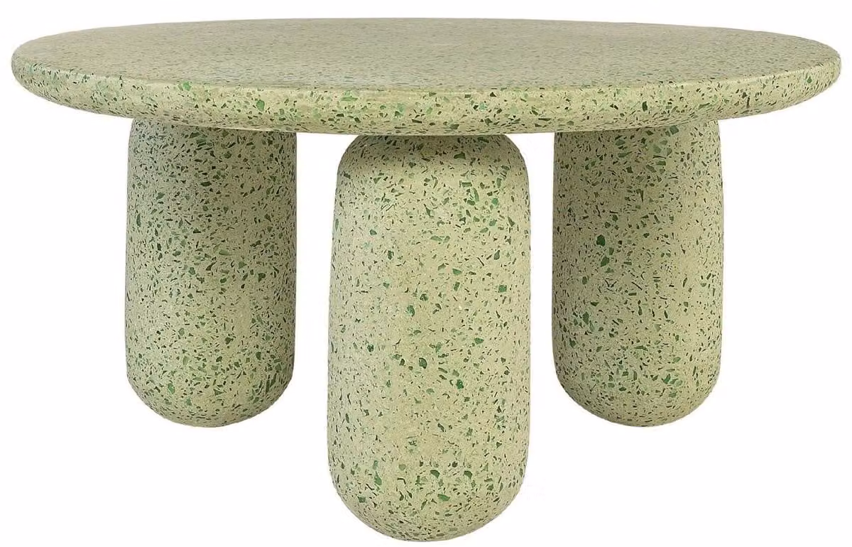 Casa Padrino Luxury Coffee Table Green Ø 80 x H. 40 cm - Tavolo da soggiorno rotondo in pietra naturale Terrazzo - Mobili da soggiorno - Mobili in pietra naturale - Mobili - Arredamento