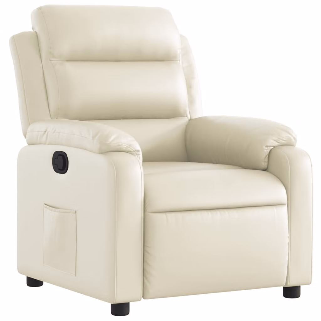 SYFAX™ Poltrona Reclinabile Crema in Pelle finta