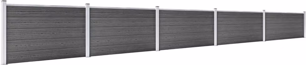 Set di elementi di recinzione WPC 872x105 cm nero