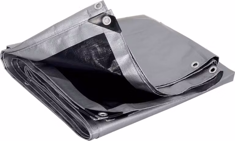 Telo impermeabile con occhielli, 180 g/m², colore grigio-nero, dimensioni 300x500 cm