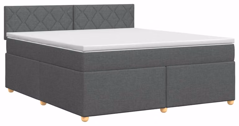 Letto a molle con materasso grigio scuro 180 x 200 cm in tessuto