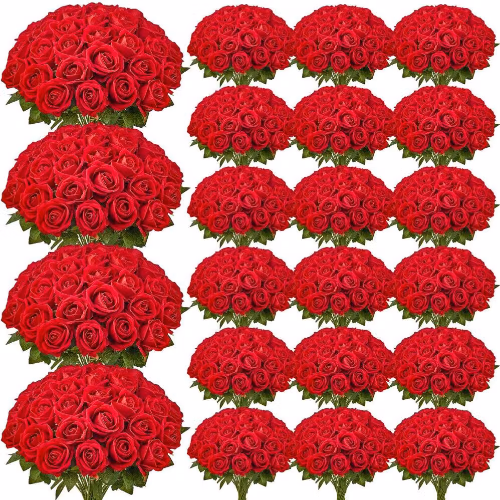 Rose artificiali rosse 500 pezzi - Petali di rose artificiali - Rose finte per decorazione - Fiori artificiali di alta qualità