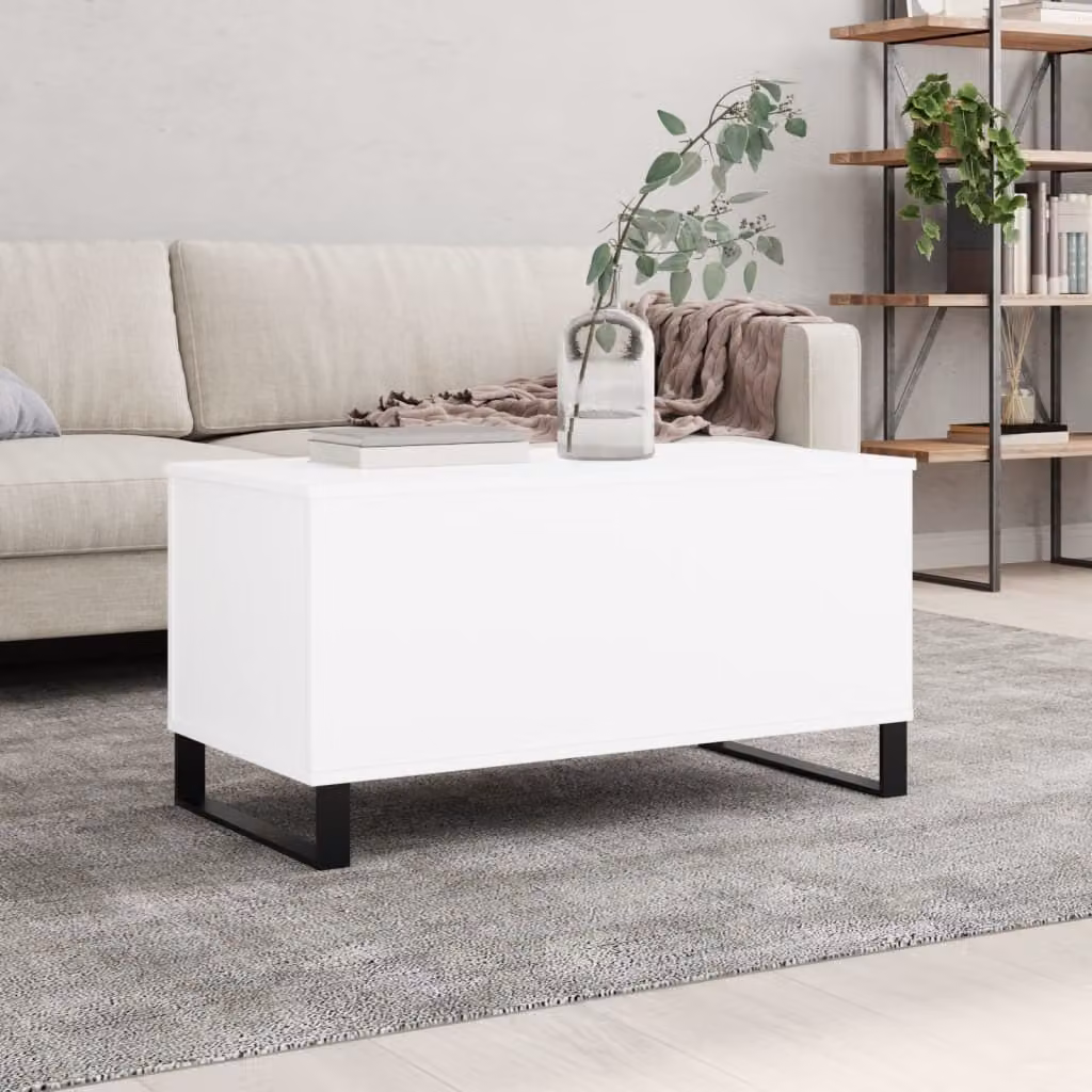 Maison Exclusive - Tavolino bianco 90x44,5x45 cm Materiale ligneo