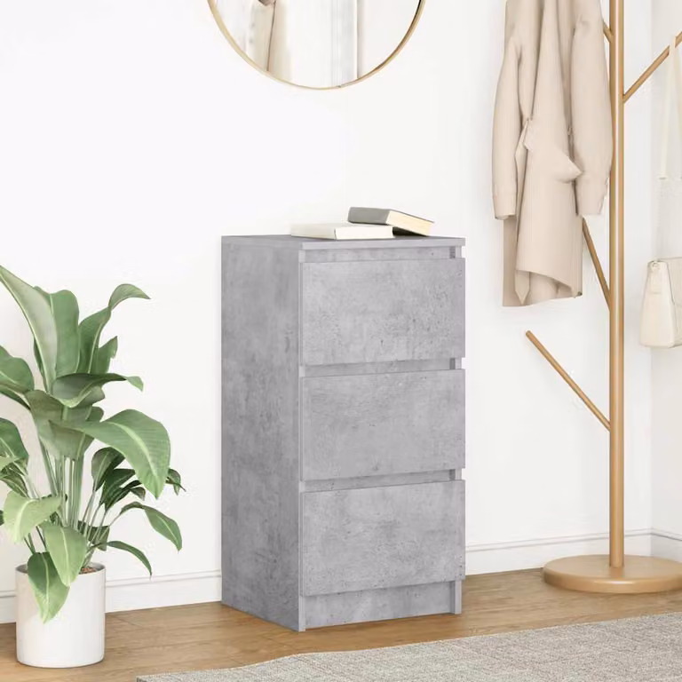 Credenza vidaXL in legno multistrato e MDF Grigio Cemento, sospesa, L 37,5 cm x P 35 cm x H 76 cm