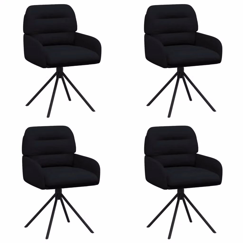 Set di 4 sedie da pranzo girevoli vidaXL in similpelle nero, L/P/H: 59 x 59,5 x 90 cm – 2