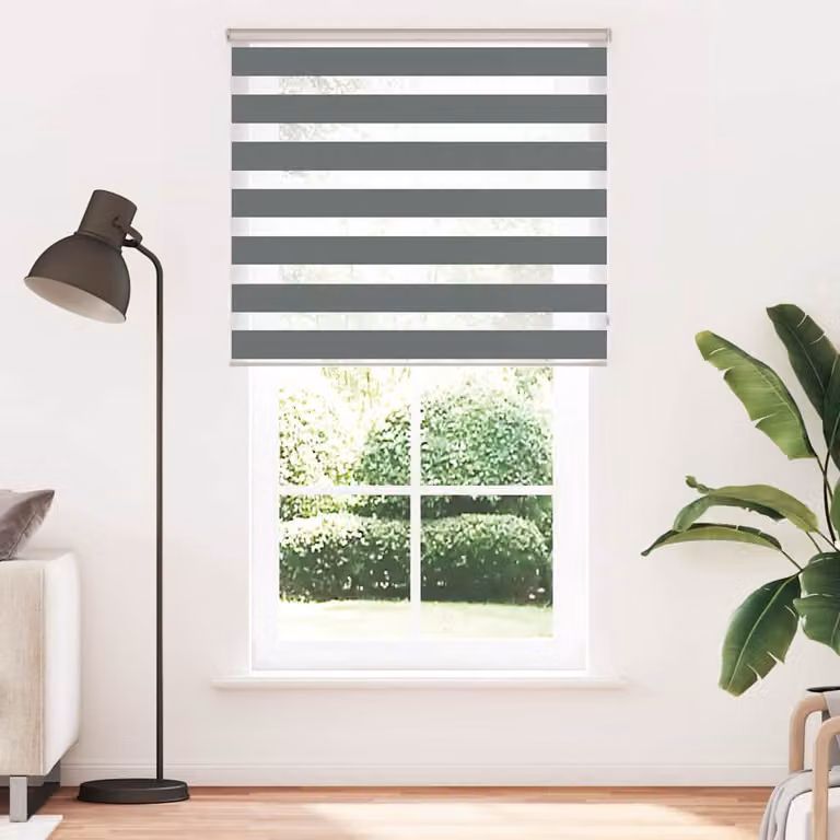 vidaXL Tenda a Rullo Zebra Larghezza Tessuto 130,9 cm Poliestere