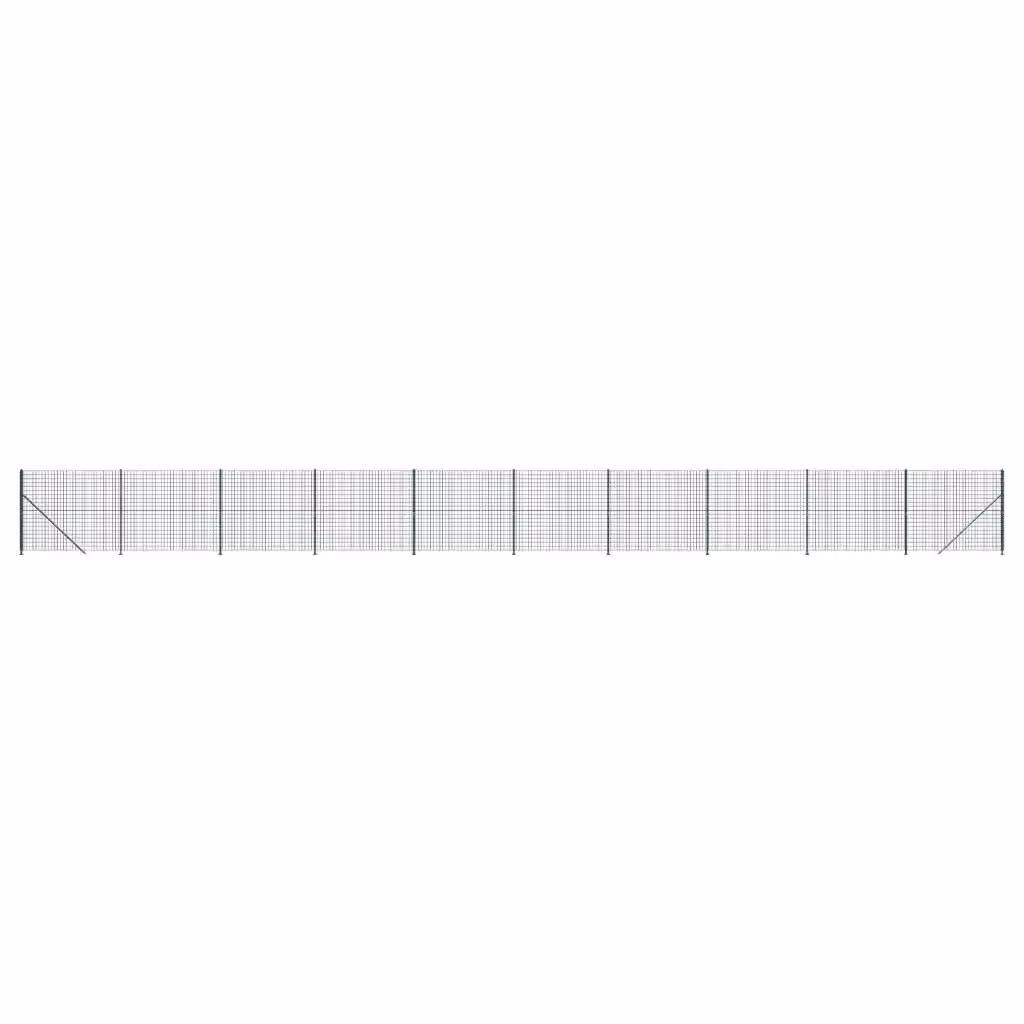 Recinzione Metallica con Flangia vidaXL Verde in Acciaio Zincato e Rivestimento PVC L: 25 m, H: 1,4 m – 2