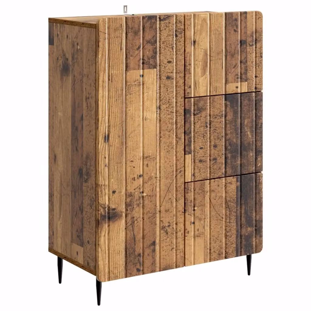 Credenza moderna vidaXL in legno ingegnerizzato e metallo, colore marrone, L: 66 cm, P: 34,5 cm, H: 91,5 cm – 2