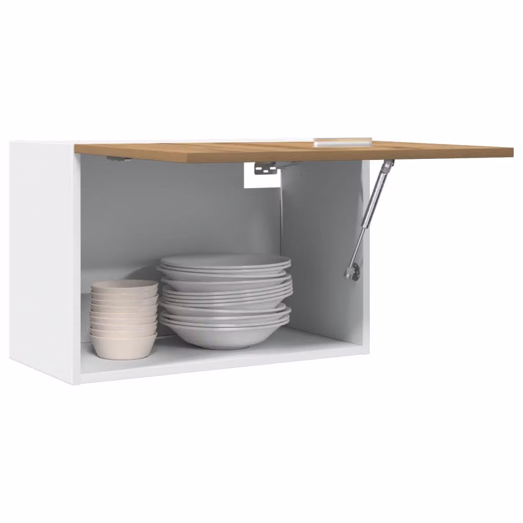 Pensile da cucina moderno vidaXL Lyon con ante a battente, marrone e bianco, L: 60 cm, P: 31 cm, H: 40 cm