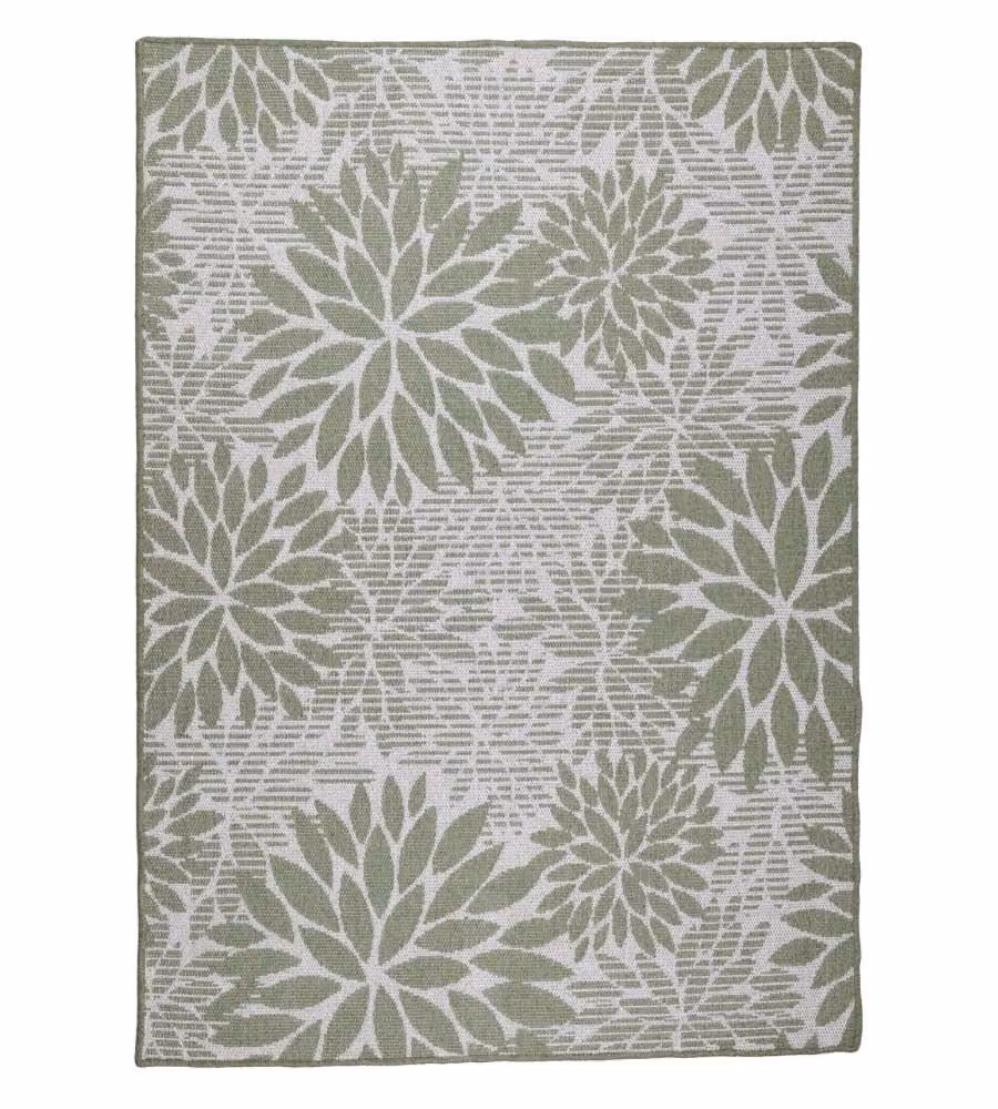 Domo Mea Tappeto Outdoor Verde/Naturale 120x180 cm Floreale Decorativo