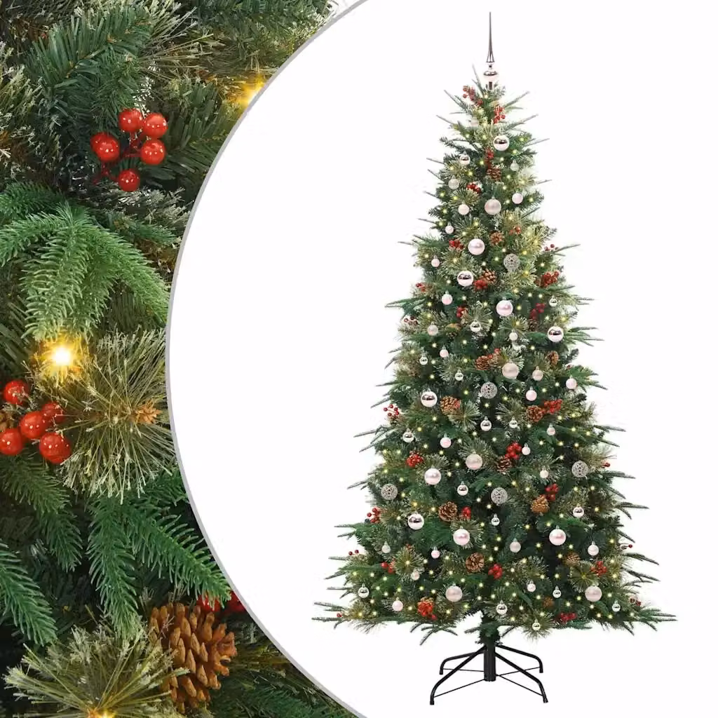 Albero di Natale artificiale verde con luci LED warm white vidaXL Altezza: 240 cm – 2