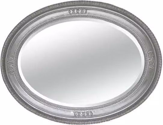 Specchiera foglia argento ovale- misure: l.66 x h.86 x p.5 - Mobili 2G