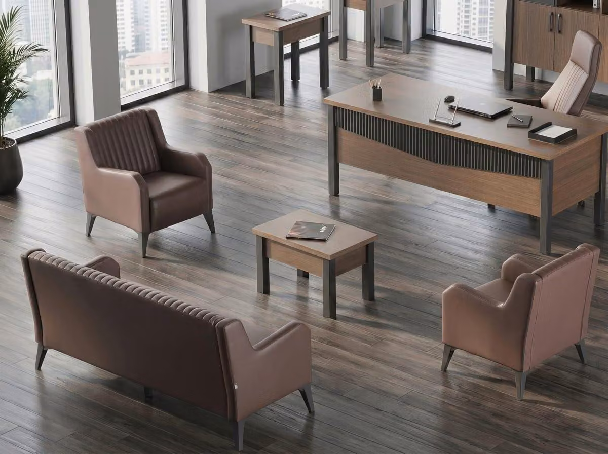 Divano componibile moderno, funzionale, ergonomico, versatile, color marrone