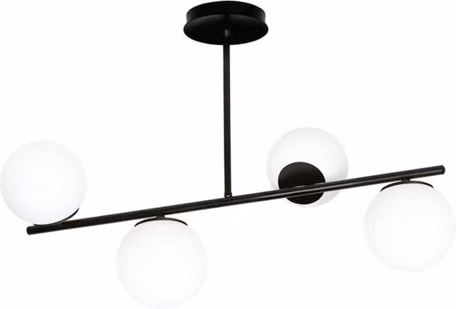 Plafoniera Contemporanea Mahadeva Luceart-Classic in Metallo Nero con 4 Luci E14