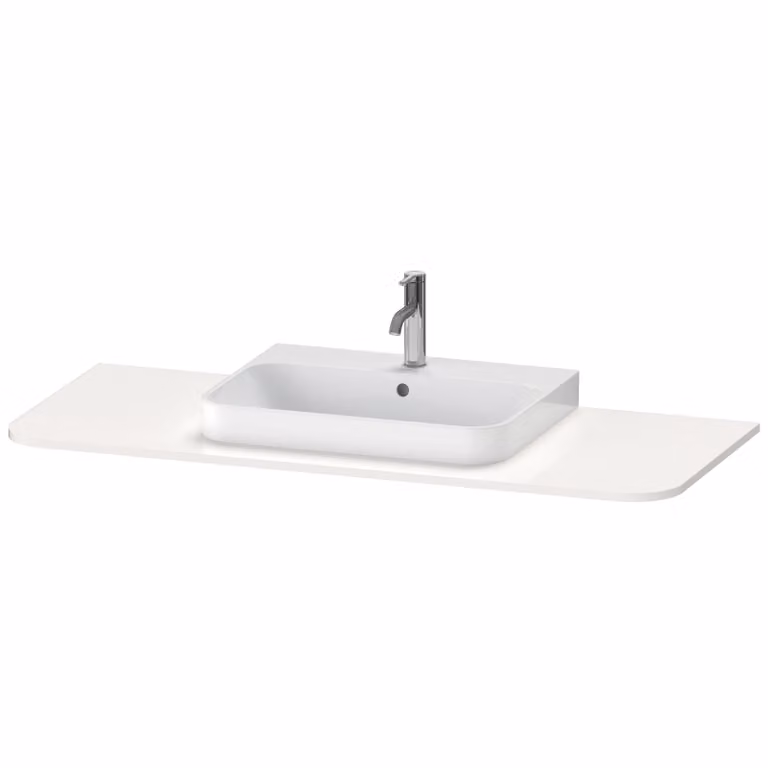 Console Duravit Happy D.2 Plus, 1300x550 mm, 1 découpe au centre, pour meuble sous-lavabo HP4942, HP4962, HP4972, HP031KM2222, HP031KM2222