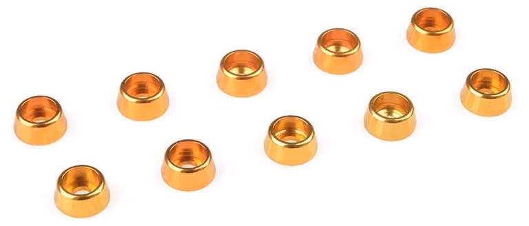 G-Force, rondella in alluminio per viti della testata del cilindro M2.5, diametro esterno (AD) 7mm, colore oro, confezione da 10 pezzi / GF-0406-020