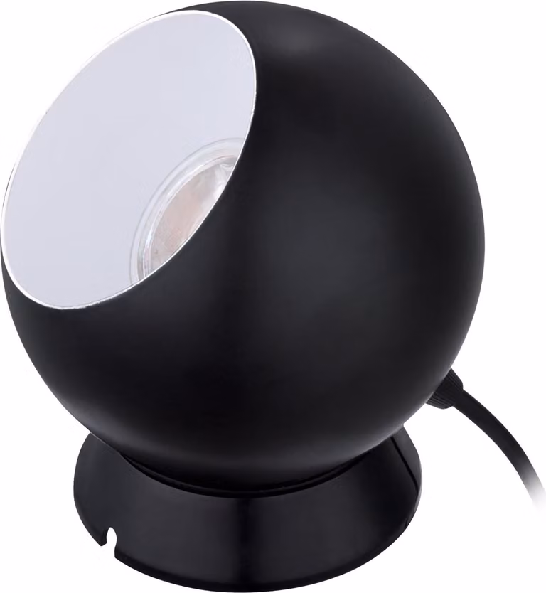 Lampada da tavolo EGLO Petto 1, lampada da comodino rotonda con paralume, lampada da tavolo a forma di sfera in metallo, lampada a sfera inclusa di attacco GU10, luce bianco caldo, 13,5 cm