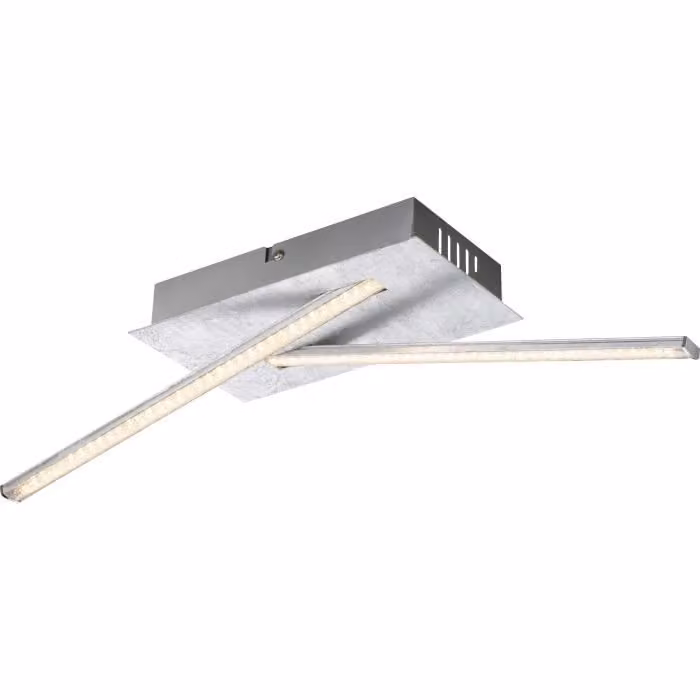 Plafoniera a LED, cristalli, argento metallizzato, L 48 cm