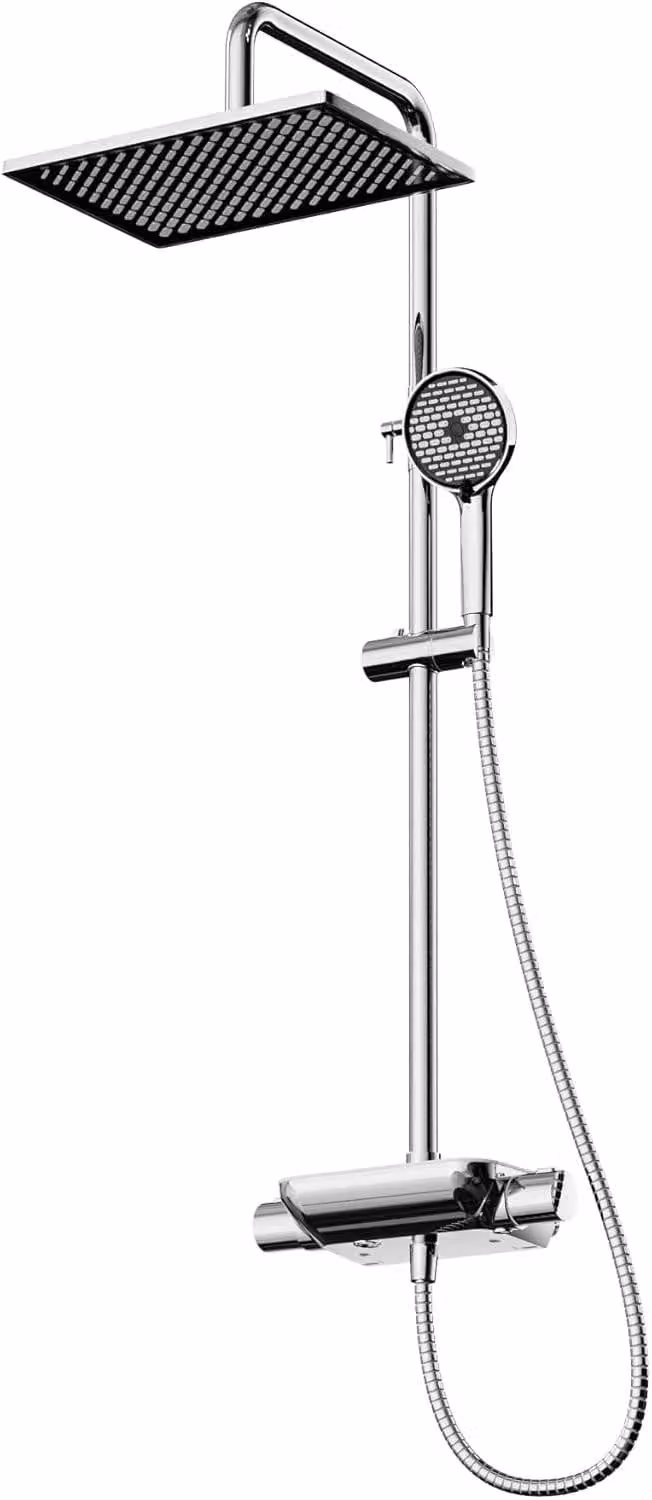 Solidchoice - Set doccia cromato con flessibile