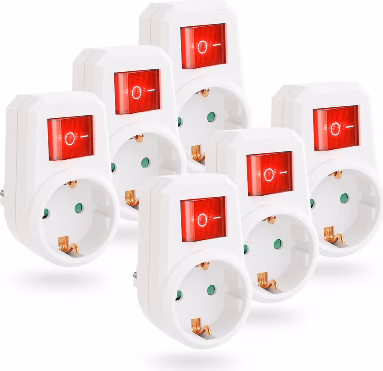 greate 6x presa commutabile con interruttore 1gang - Interruttore presa Schuko, spina adattatore con interruttore