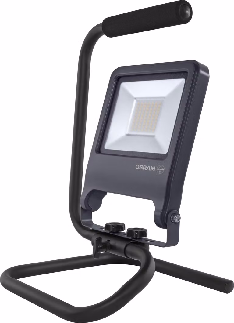 Lampada da lavoro a LED OSRAM, modello S-Stand, 50W, 840, 4000K (bianco freddo), 4500 lm, grado di protezione IP65, testa orientabile, cavo da 2 metri