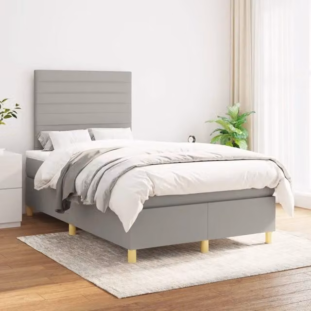 Letto Ibrido con Giroletto a Molle e Materasso vidaXL, Grigio e Bianco, L/P/H: 120 x 200 x 4 cm
