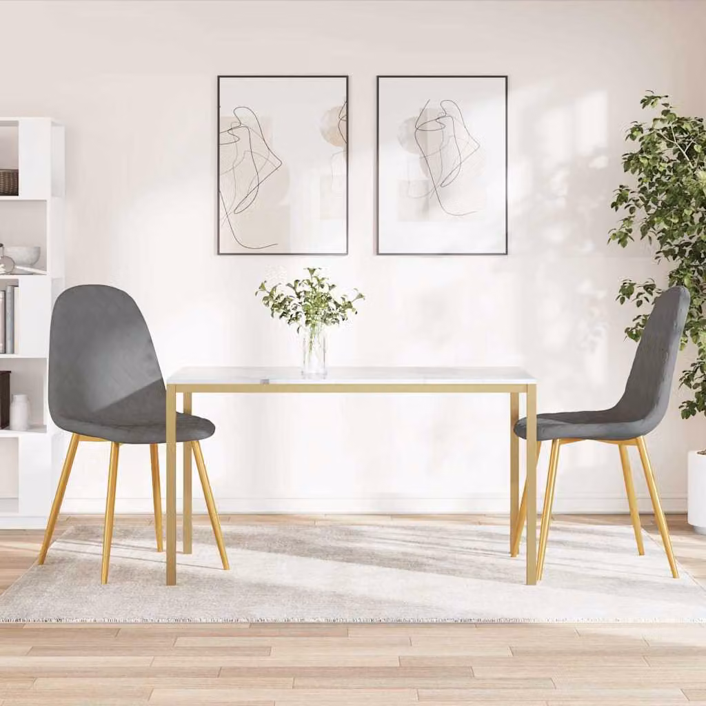 Set di 2 sedie da pranzo vidaXL in velluto grigio chiaro con design minimalista