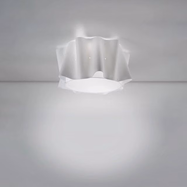 Plafoniera Moderna Linea Zero Polilux Bianco con Attacco E27, Diametro: 60 cm