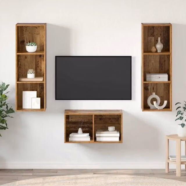 Mobile TV moderno vidaXL in legno vecchio e MDF marrone per soggiorno – 1