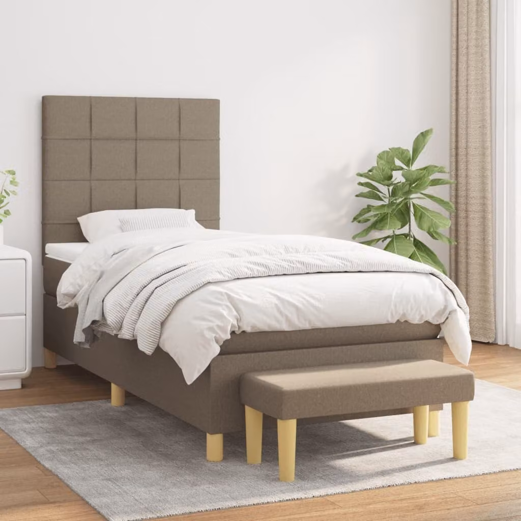 Maison Exclusive - Giroletto a Molle con Materasso Tortora 80x200 cm inTessuto