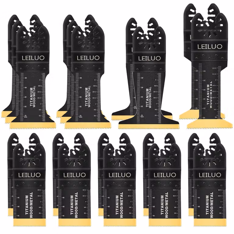 Set di lame per utensile multifunzione, 20 pezzi, in titanio, per legno e metallo, universale, ideale per artigiani