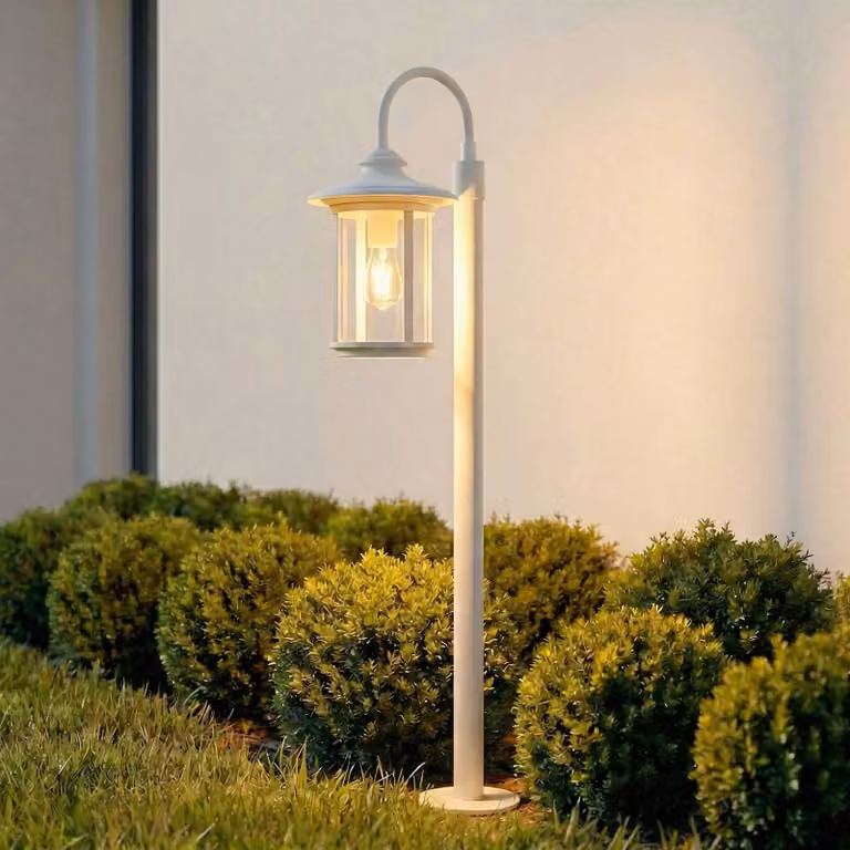 Lampioncino da giardino Zayn Lindby, dimmerabile, Bianco / Opale, Alluminio, Antico, Lampada da esterni