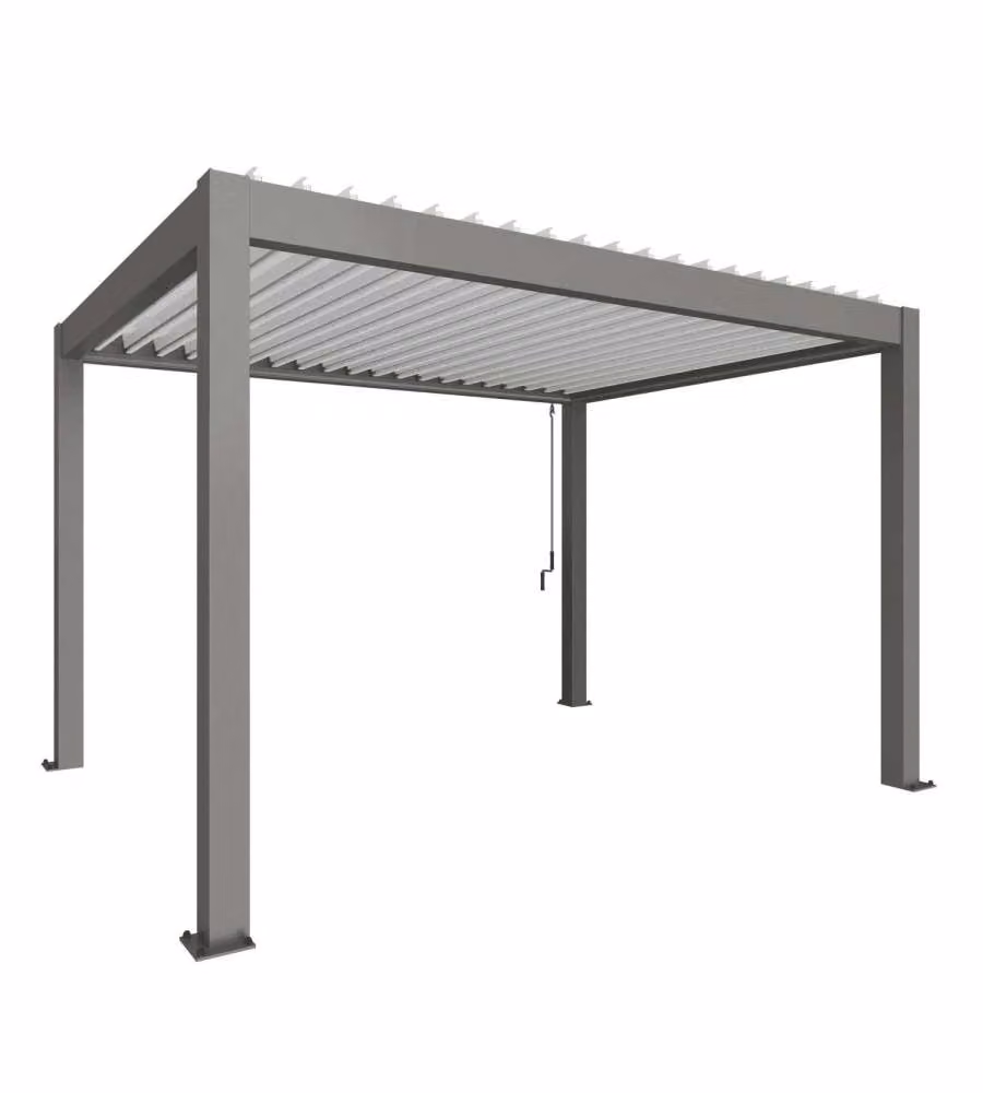 Biohort Pergola in Metallo Grigio Quarzo/Bianco 404,5x312 cm