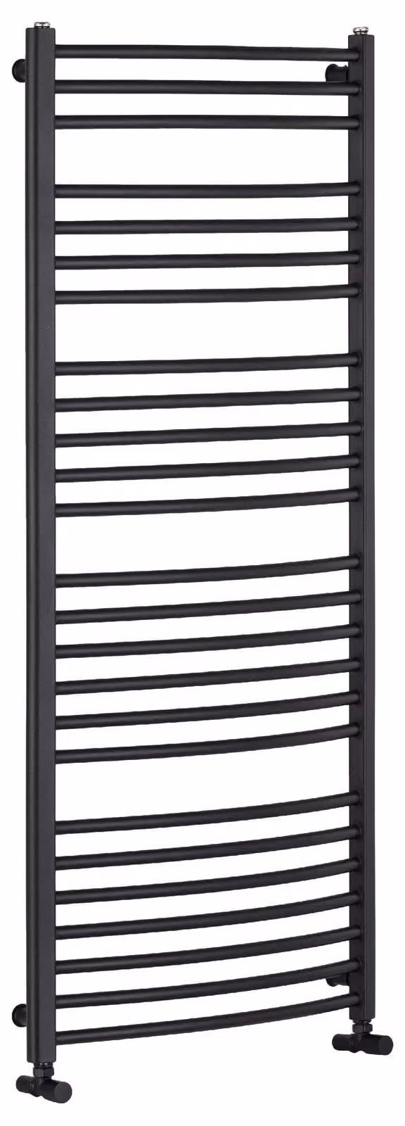 Radiatore da bagno Stefano - attacco laterale - 677W - nero opaco - 1210x650 mm